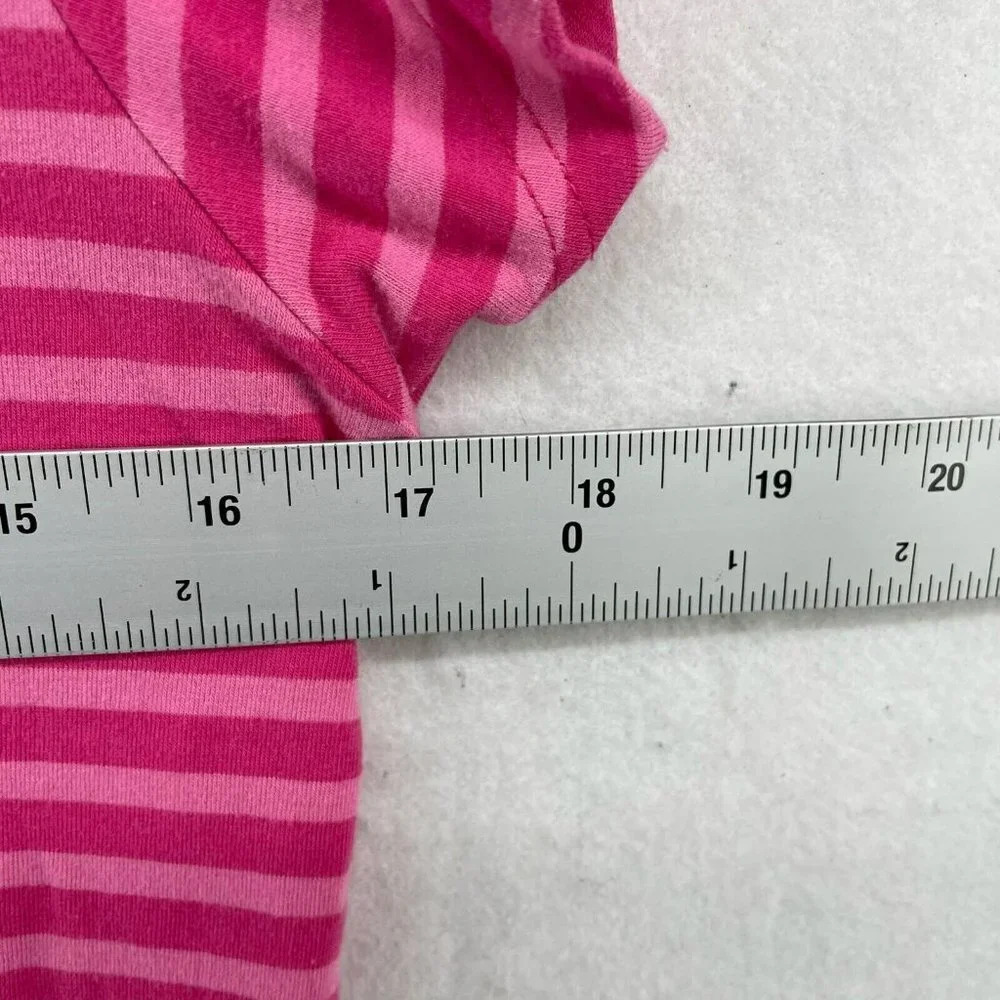 Polo Ralph Lauren Shirt Women's Sz M Pink Stripped 3-Button Collared Vented Hem - Picture 3 of 11